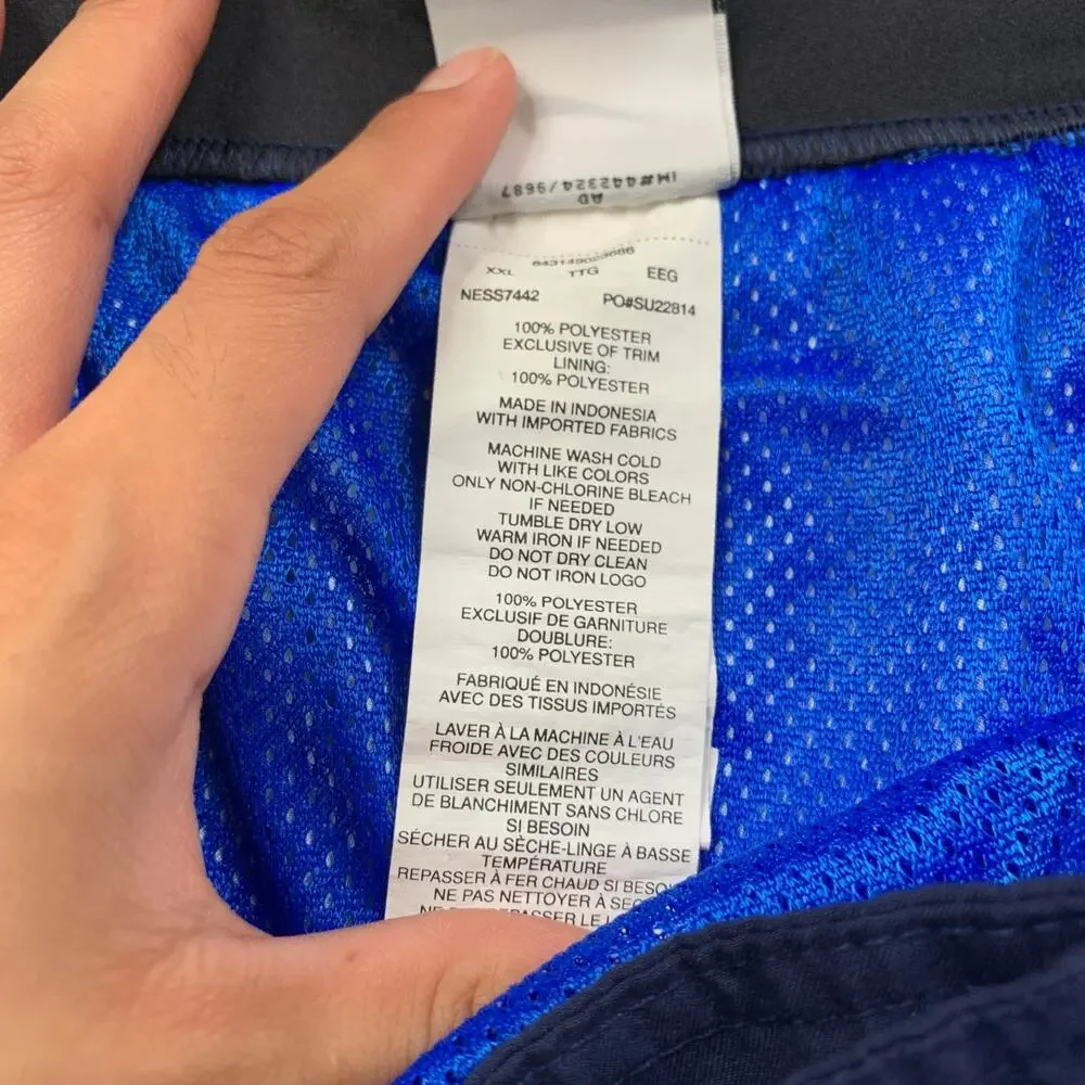 Nike Swim Shorts Mens XXL Blue Water Camo Brief Lined Beach Surf Drawstring Tie